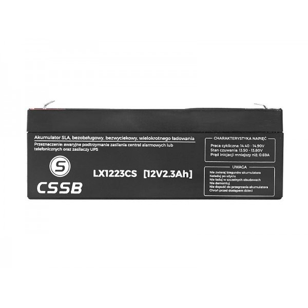 AKUMULATOR BEZOBSŁUGOWY 12V 2.3Ah CSSB AGM