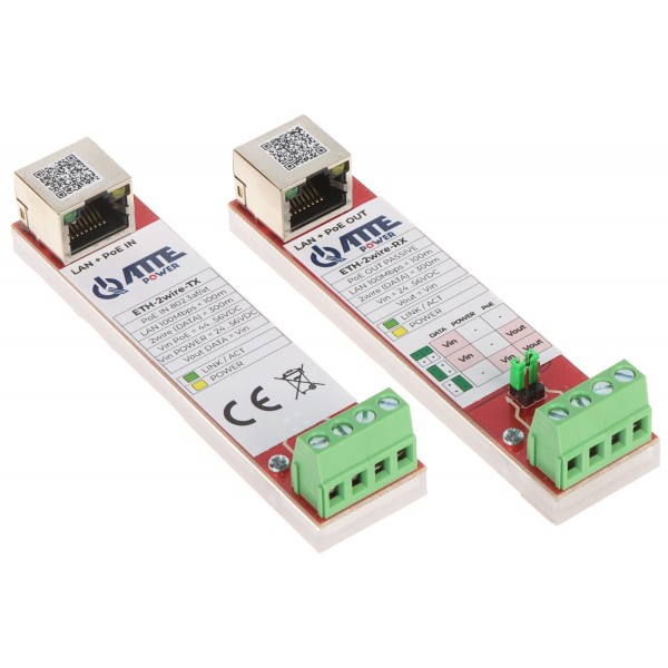 Zestaw Konwerterów Utp / 2-Wire Do Transmisji Lan+Poe Eth-2Wire-Set Komplet 2 Szt Atte