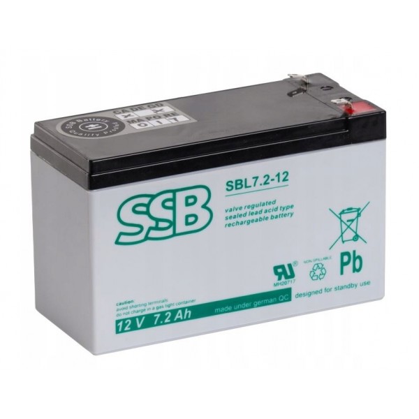 Akumulator AGM 12V 7,2Ah SSB SBL7.2-12