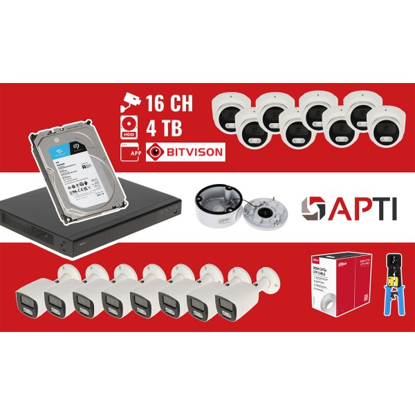 Zestaw Do Monitoringu Apti-Nvr16-16Ipctb 16 Kamer + Rejestrator Zestaw Do Monitoringu Apti-Nvr16-16Ipctb 16 Kamer + Rejestrator