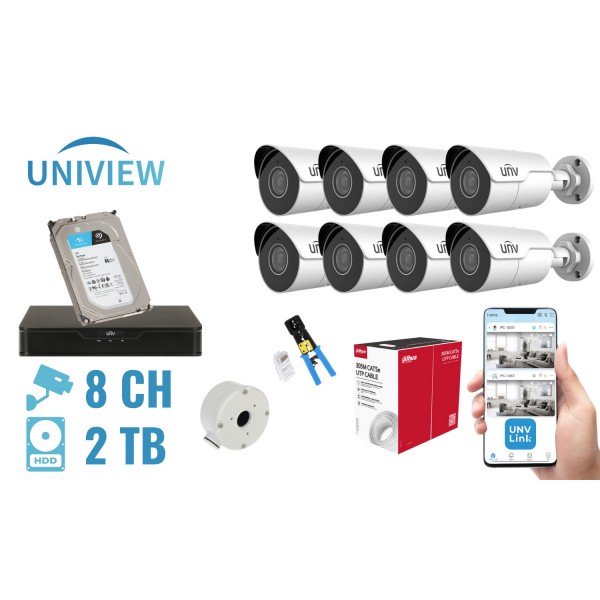 Zestaw Do Monitoringu Unv-Nvr08-8Ipcb 8 Kamer + Rejestrator Uniview Zestaw Do Monitoringu Unv-Nvr08-8Ipcb 8 Kamer + Rejestrator Uniview