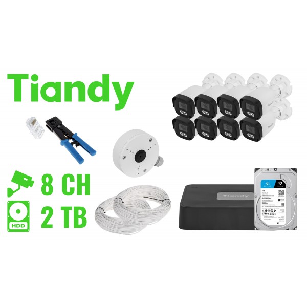 Zestaw Do Monitoringu Tiandy-Nvr10-8Ipcb 8 Kamer + Rejestrator Tiandy Zestaw Do Monitoringu Tiandy-Nvr10-8Ipcb 8 Kamer + Rejestrator Tiandy