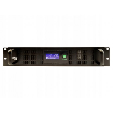 Zasilacz awaryjny UPS RACK 2U 2000VA 1200W 2x9Ah Schuko+IEC USB LCD