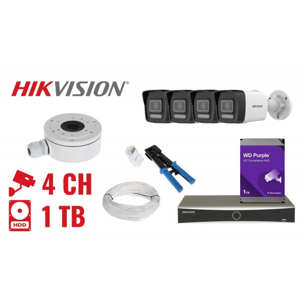 Zestaw Do Monitoringu Hik-Nvr04-4Ipcb 4 Kamery + Rejestrator Hikvision Zestaw Do Monitoringu Hik-Nvr04-4Ipcb 4 Kamery + Rejestrator Hikvision