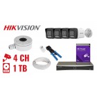 ZESTAW DO MONITORINGU HIK-NVR04-4IPCB 4 KAMERY + REJESTRATOR Hikvision