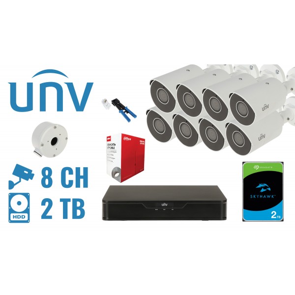 Zestaw Do Monitoringu Unv-Nvr08-8Ipcb2 8 Kamer + Rejestrator Uniview Zestaw Do Monitoringu Unv-Nvr08-8Ipcb2 8 Kamer + Rejestrator Uniview