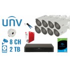 ZESTAW DO MONITORINGU UNV-NVR08-8IPCB2 8 KAMER + REJESTRATOR UNIVIEW