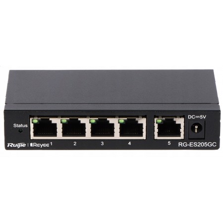 Switch RG-ES205GC 5-portowy | Zarządzalny | VLAN | Ruijie Reyee