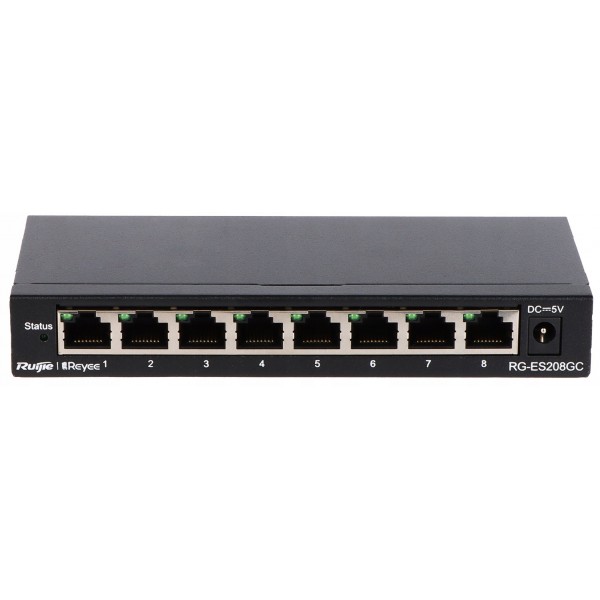 Switch Rg-Es208Gc 8-Portowy | Zarządzalny | Vlan | Ruijie Reyee