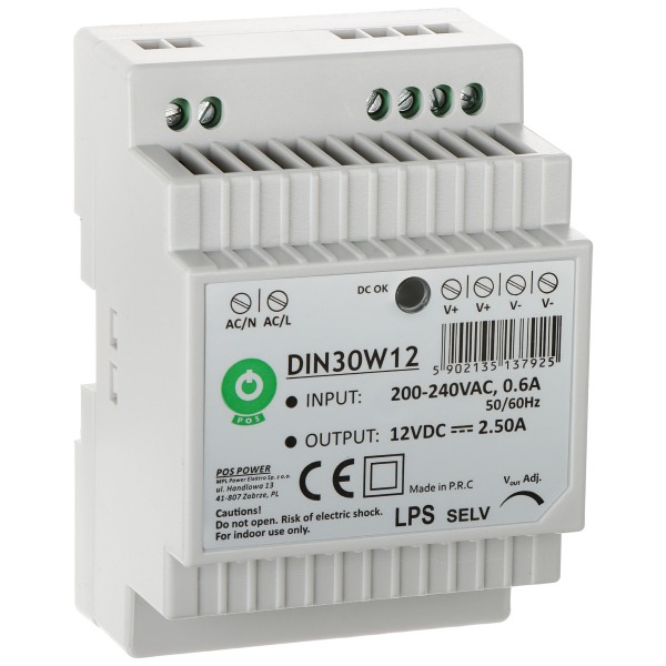Zasilacz Impulsowy Din30W12 Pos