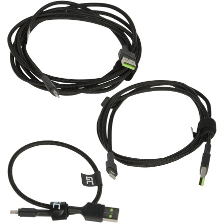 ZESTAW PRZEWODÓW KABGCSET04 Ray 0.3 m, 1.2 m, 2.0 m Green Cell