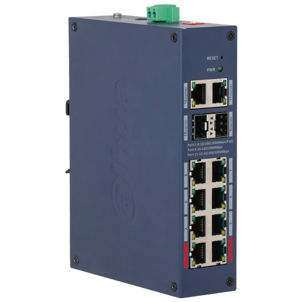 Zarządzalny Switch Przemysłowy Poe Chs4212-8Gt-110 8-Portowy Sfp Dahua