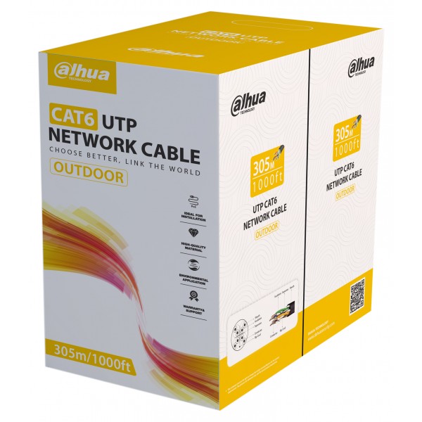 Pfm920-6Un-Black - Kabel Lan U/utp Kat.6 Uv Dahua (305M)