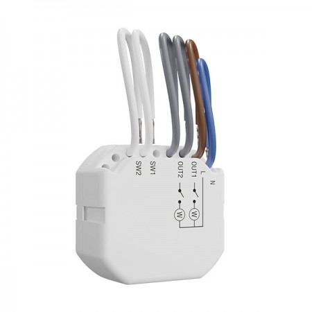 ASW-220 - bezprzewodowy dwukanałowy sterownik 230V AC z funkcją pomiaru mocy, dopuszkowy (Smart 2-CH Relay PM)