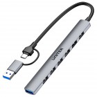 HUB USB 2.0 / 3.0 H1209AGY01 15 cm UNITEK