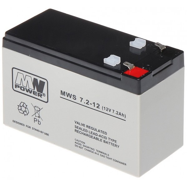 Akumulator 12V 7.2Ah żelowy MWS AGM VRLA