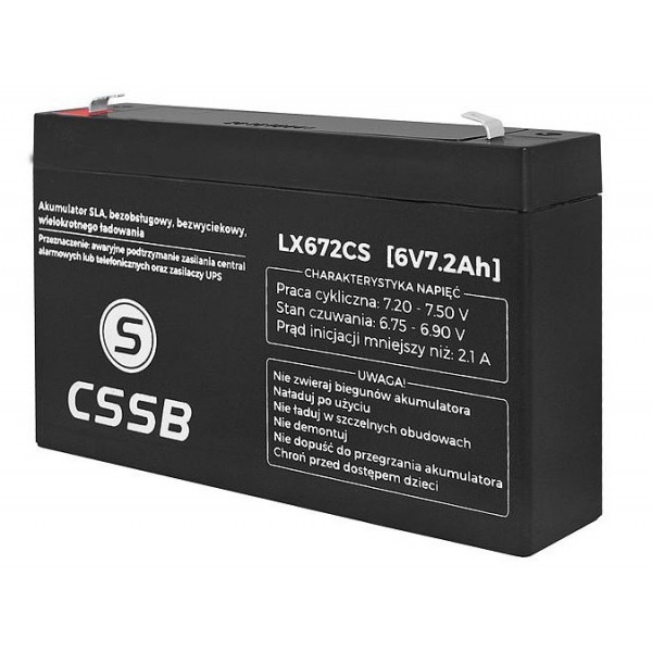 Akumulator żelowy AGM 6V 7Ah CSSB