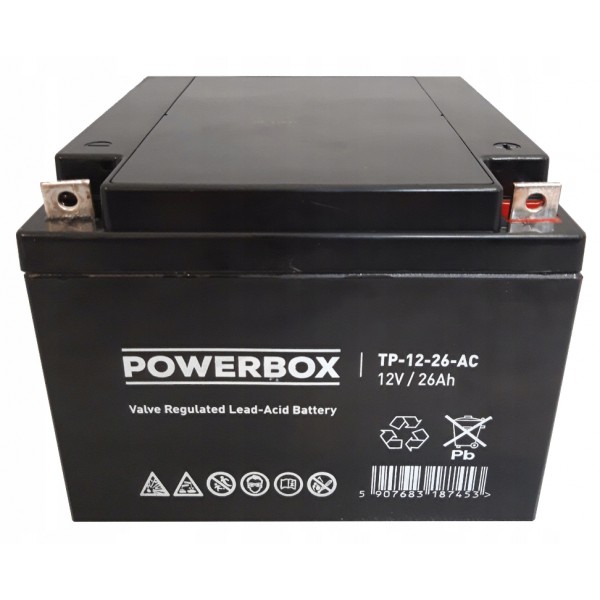 Akumulator AGM 12V 26Ah żelowy POWERBOX VRLA